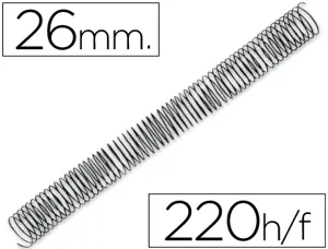 Spirale q-connect métallique relieur pas 5:1 220f calibre 1.2mm diamètre 26mm coloris noir boîte 50 unités — Non classé