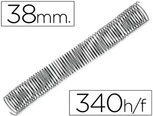Spirale q-connect métallique relieur pas 5:1 340f calibre 1.2mm diamètre 38mm coloris noir boîte 25 unités — Non classé