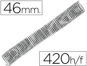 Spirale q-connect métallique relieur pas 5:1 420f calibre 1.2mm diamètre 46mm coloris noir boîte 25 unités — Non classé