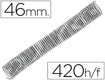 Spirale q-connect métallique relieur pas 5:1 420f calibre 1.2mm diamètre 46mm coloris noir boîte 25 unités — Non classé