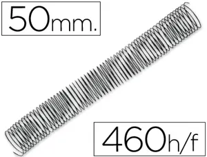 Spirale q-connect métallique relieur pas 5:1 460f calibre 1.2mm diamètre 50mm coloris noir boîte 25 unités — Non classé