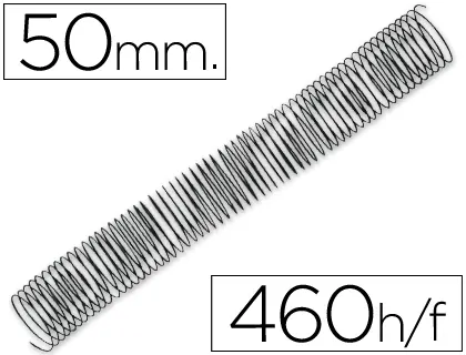 Spirale q-connect métallique relieur pas 5:1 460f calibre 1.2mm diamètre 50mm coloris noir boîte 25 unités — Non classé