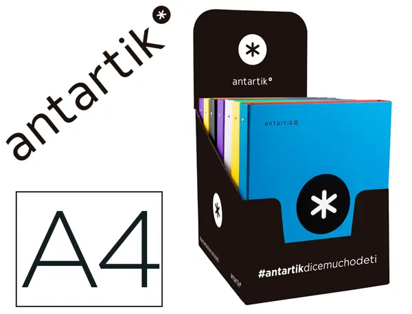 Classeur antartik 4 anneaux end 40mm a4+ carton rembordé    coloris assortis — Non classé