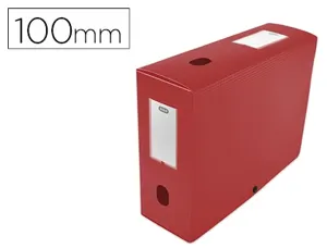 Boîte classement oxford memphis polypropylène 7/10e à plat 240x320mm dos 100mm bouton pression coloris rouge — Non classé