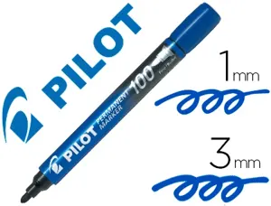 Marqueur pilot 100 permanent pointe ogive fine 1/4,5mm      résiste à l'eau coloris bleu — Non classé