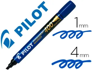 Marqueur pilot 400 permanent pointe biseautée large séchage instantané coloris bleu — Non classé