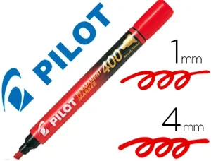 Marqueur pilot 400 permanent pointe biseautée large séchage instantané coloris rouge — Non classé