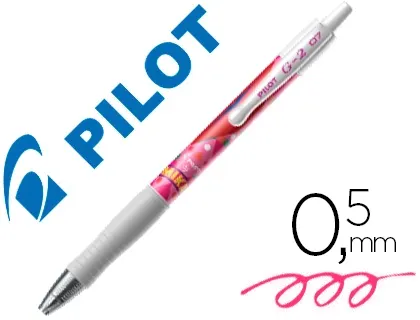 Stylo-bille pilot g2 7 mika édition limitée bouche écriture moyenne encre gel rétractable corps translucide rose — Non classé