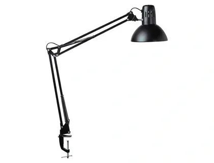 Luminaire bureau maulstudy surpince tete et bras metal      hauteur 44cm bras 35cm tete   diam. 17cm coloris noir — Non…