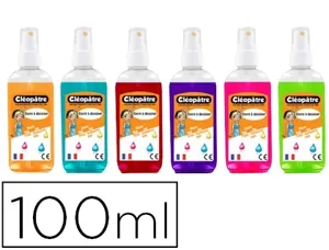 Encre à dessiner cléopâtre vaporisateur rechargeable coloris orange turquoise carmin violet rose et vert 100ml lot 6u — Non…