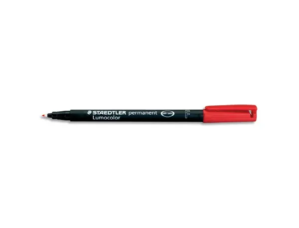 Stylo-feutre staedtler lumocolor permanent pointe fine 0.6mm multi-supports séchage immédiat résistant eau coloris rouge —…