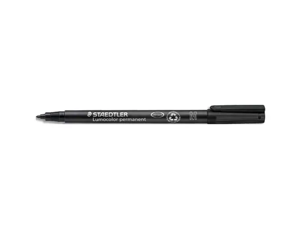 Stylo-feutre staedtler lumocolor permanent pointe moyenne multi-supports séchage immédiat résistant eau coloris noir — Non…