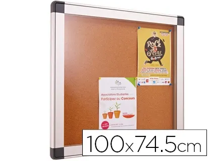 Vitrine d'intérieur planorga aludra norme nf façade en verre trempé fond liège capacité 9 feuilles 101x74cm — Non classé