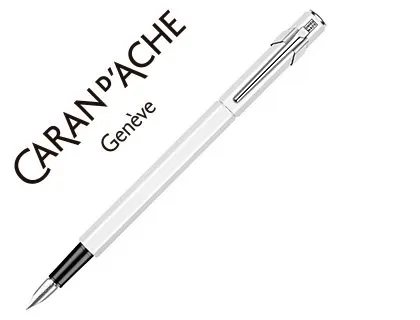 Stylo-plume caran d'ache 840 pop line corps aluminium plume moyenne coloris blanc étui — Non classé