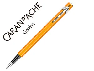 Stylo-plume caran d'ache 840 pop line corps aluminium plume moyenne coloris orange étui — Non classé