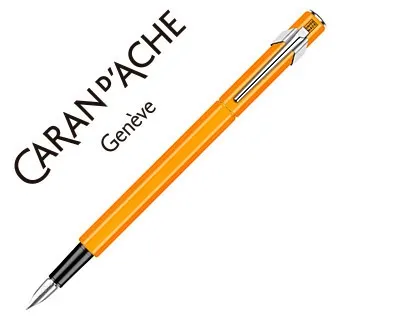 Stylo-plume caran d'ache 840 pop line corps aluminium plume moyenne coloris orange étui — Non classé