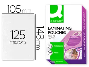 Pochette plastification q-connect à chaud économique format a6 105x148mm 125 microns boîte de 100 unités — Non classé