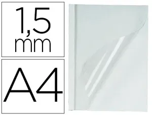Couverture fellowes thermorelieur pré-encollée dessus pvc dessous carton blanc 1/8f épaisseur 1.5mm a4 boîte 100f — Non…