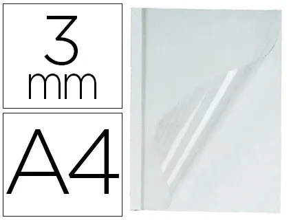 Couverture fellowes thermorelieur pré-encollée dessus pvc dessous carton blanc 9/32f épaisseur 3mm a4 boîte 100f — Non classé