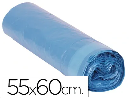 Sac poubelle domestique 55x60cm liens coulissants calibre 120 capacité 23l coloris bleu rouleau 20 unités — Non classé