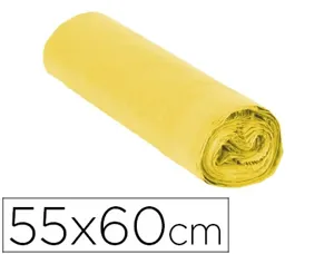 Sac poubelle domestique 55x60cm liens coulissants calibre 120 capacité 23l coloris jaune rouleau 15 unités — Non classé