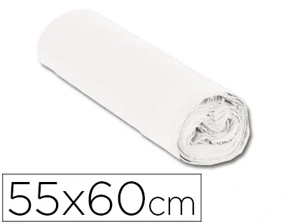 Sac poubelle domestique 55x60cm liens coulissants calibre 120 capacité 23l coloris blanc rouleau 15 unités — Non classé