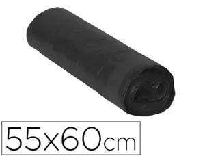 Sac poubelle domestique 55x60cm liens coulissants calibre 120 capacité 23l coloris noir rouleau 15 unités — Non classé