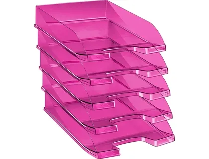 Corbeille à courrier cep first tonic polypropylène antichoc préhension facile 350x255x65mm coloris rose — Non classé