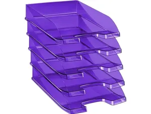 Corbeille à courrier cep first tonic polypropylène antichoc préhension facile 350x255x65mm coloris violet — Non classé