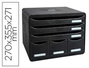 Module classement exacompta store-box maxi ecoblack 4+3 tiroirs 270x355x271mm coloris noir — Non classé