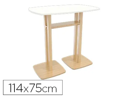 Table de réunion debout paperflow 114x75cm coloris pied sapin plateau blanc — Non classé