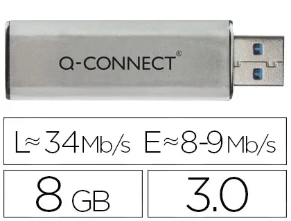 Clé usb q-connect 3.0 8gb lecture175mb/s écriture 60mb/s ré tractable interface superspeed 3.0 compatible usb 2.0 — Non…