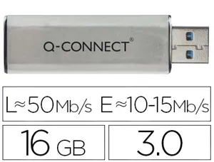 Clé usb q-connect 3.0 16gb lecture175mb/s écriture 60mb/s    rétractable interface superspeed 3.0 compatible usb 2.0 — Non…