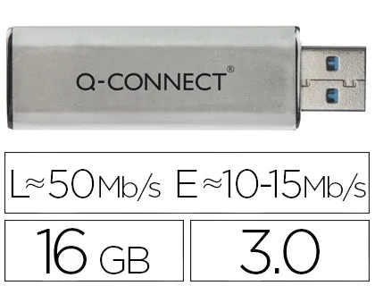 Clé usb q-connect 3.0 16gb lecture175mb/s écriture 60mb/s    rétractable interface superspeed 3.0 compatible usb 2.0 — Non…