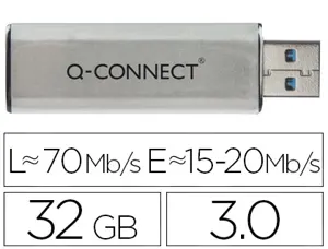 Clé usb q-connect 3.0 32gb lecture175mb/s écriture 60mb/s    rétractable interface superspeed 3.0 compatible usb 2.0 — Non…