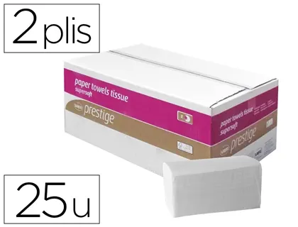 Essuie-mains cellulose haut de gamme 150 feuilles 2 plis 23x24cm paquet 25 unités — Non classé