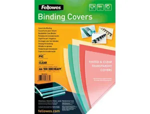 Couverture fellowes pvc transparent 300 microns format a4 pour reliure paquet 100 unités — Non classé
