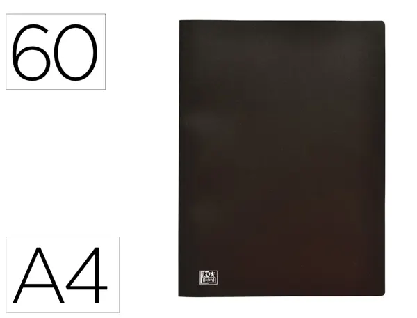 Protege-documents oxford standup a4 couverture polypropylene souple 60 pochettes 120 vues coloris noir (76539) — Non classé