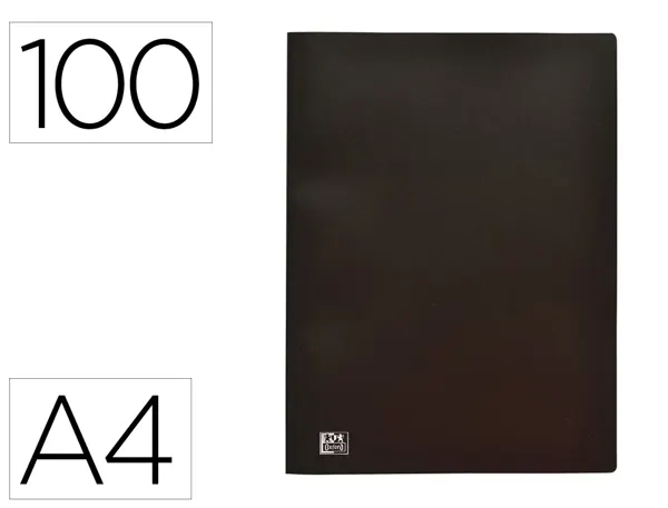 Protege-documents oxford standup a4 couverture polypropylene souple 100 pochettes fixes 200 vues coloris noir — Non classé