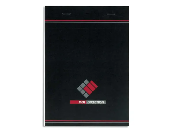 Bloc bureau conquerant sept direction a 5 agrafe couverture carte 230g 14,8x21cm 100 feuilles detachables 70g 5x5mm noir —…