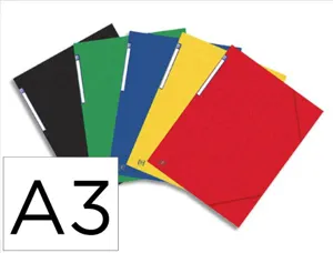 Chemise 3 rabats elba top file carte lustrée 7/10e format a3 dos 25mm élastique coloris assortis — Non classé