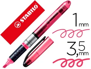 Surligneur stabilo navigator pointe biseautée tracé 1/3.5mm diffusion encre régulière coloris rose — Non classé