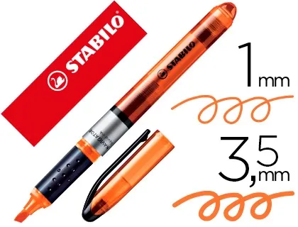 Surligneur stabilo navigator pointe biseautée tracé 1/3.5mm diffusion encre régulière coloris orange — Non classé