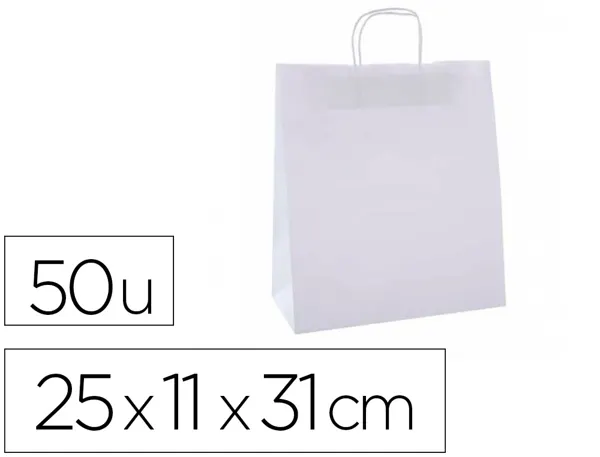 APLI Sac en papier, kraft, moyen, blanc — Sachets & sacs