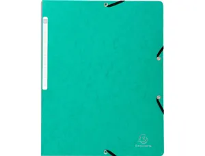 Chemise exacompta sans rabat carte lustrée 4,5/10e a4 24x32cm étiquette dos élastique coloris vert — Non classé