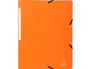 EXACOMPTA Chemise à élastiques, A4, en carton, orange — Chemises & trieurs