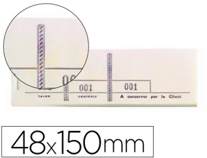 Bloc exacompta passe-partout 48x150mm 100 feuillets 3 coupons numérotés 1/1000 détachables souche — Non classé