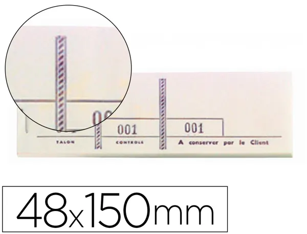 Bloc exacompta passe-partout 48x150mm 100 feuillets 3 coupons numérotés 1/1000 détachables souche — Non classé
