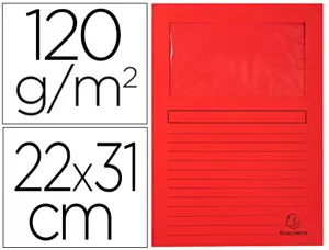 Chemise exacompta forever carte recyclée 120g 22x31cm fenêtre coloris rouge paquet 25 unités — Non classé