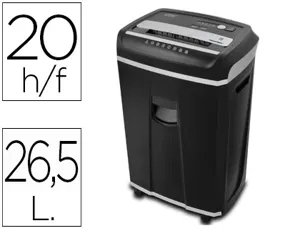 Destructeur q-connect q20 coupe croisée 4x40mm système anti-bourrage capacité 20f sécurité34l 414x302x666mm — Non classé